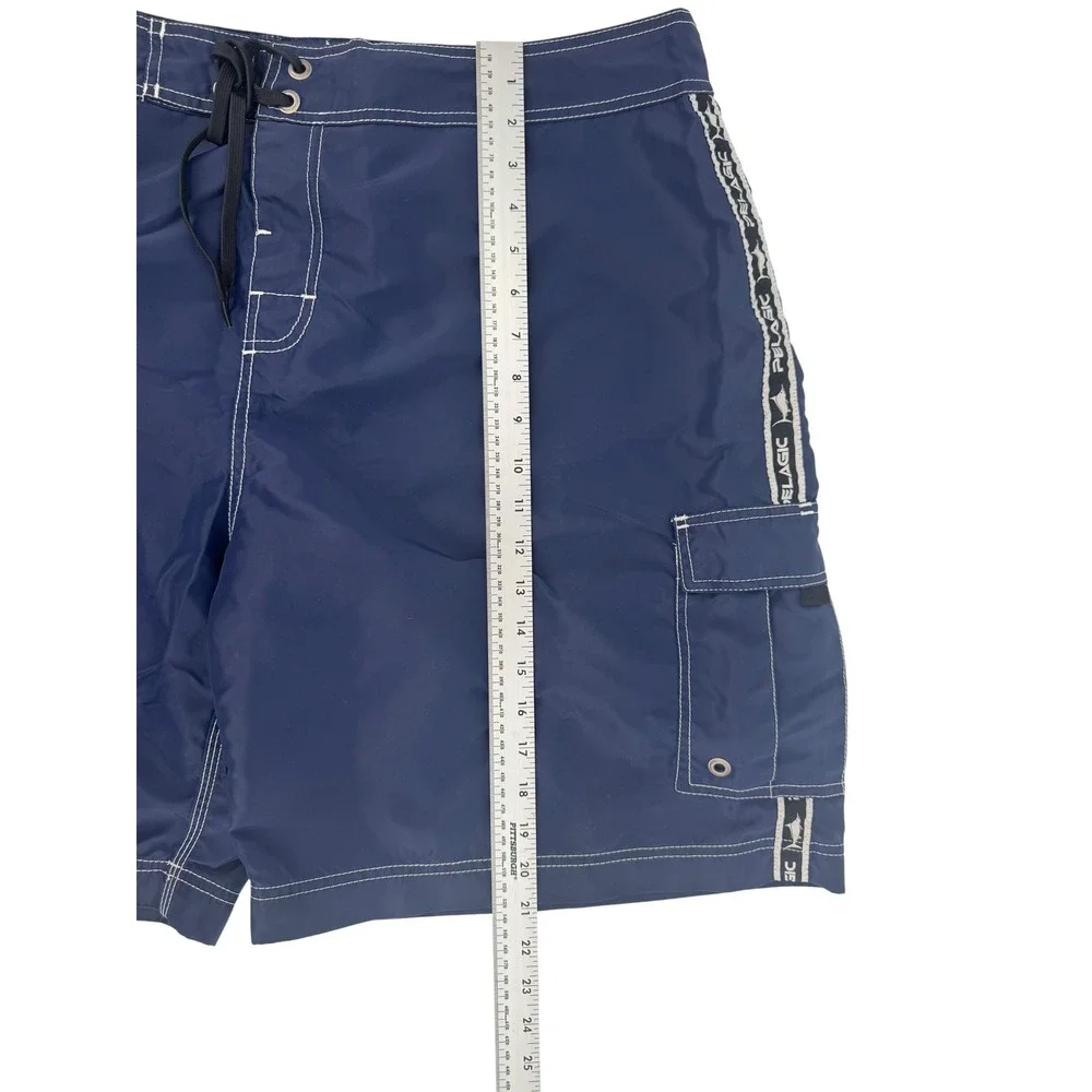 Pelagic Black Fin Shorts Mens 40 Navy Blue Board Shorts Fishing Cargo Style 201